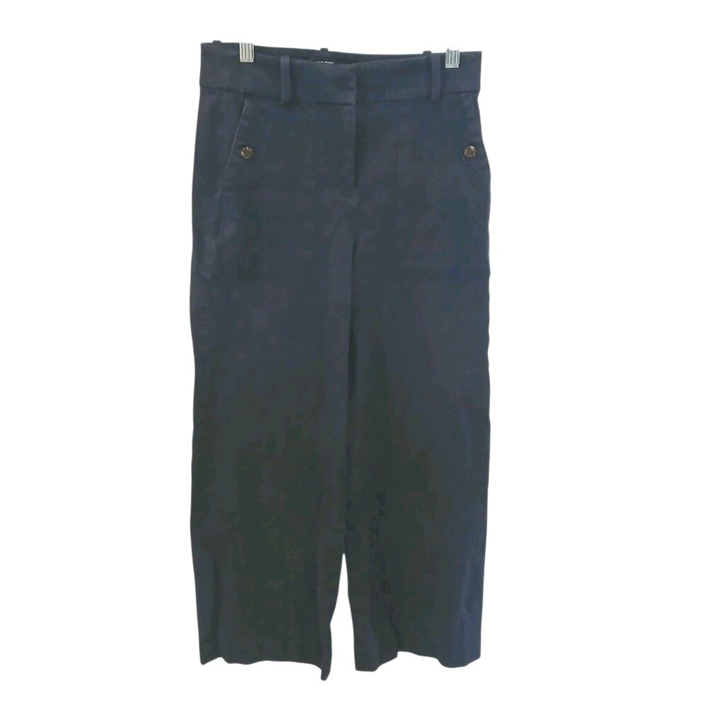 J Crew ‎ Size 2T Navy Blue Casual Pants Sydney Wide Leg Bi Stretch Versatile